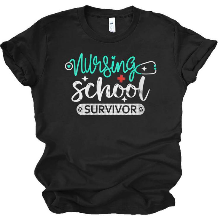 Nursing School Survivor RN Grad Nurse Graduation Student Unisex Jersey T-Shirt