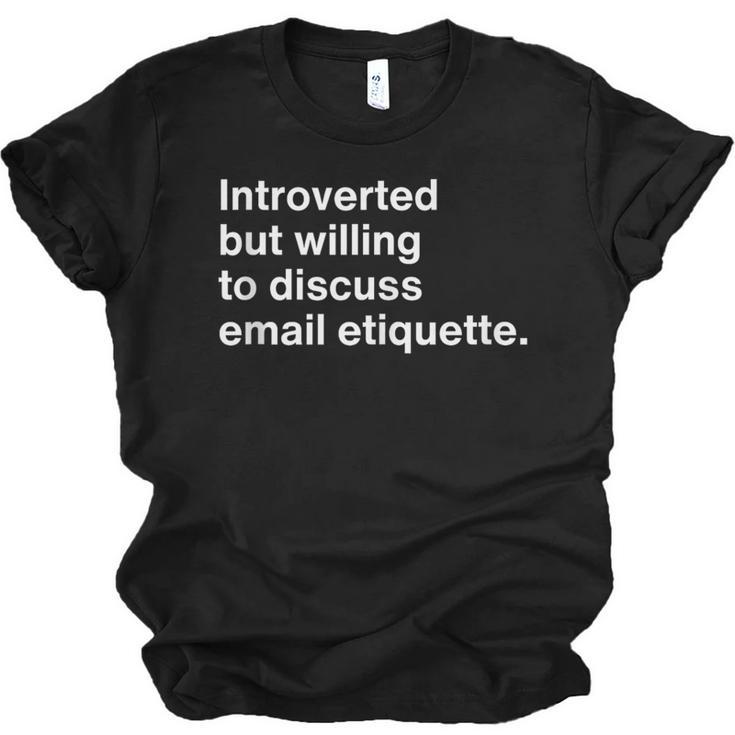 Office Humor Introvert Career Coach Email Etiquette Unisex Jersey T-Shirt