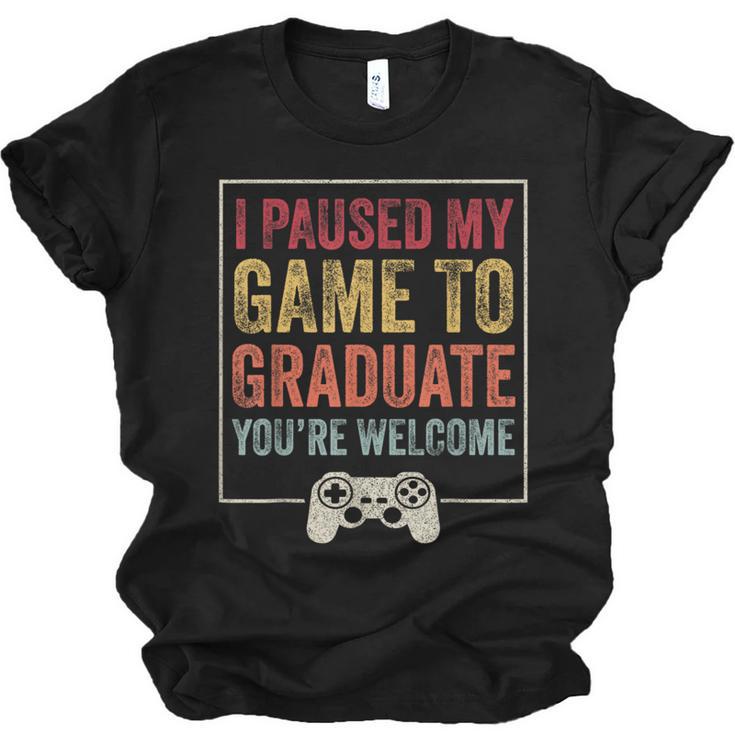I Paused My Game To Graduate Gamer Graduation Men Boys Unisex Jersey T-Shirt