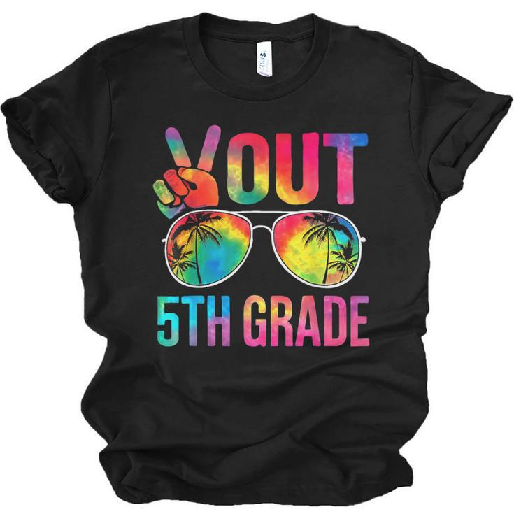 Peace Out 5th Grade Tie Dye Graduation Last Day Of School Unisex Jersey T-Shirt