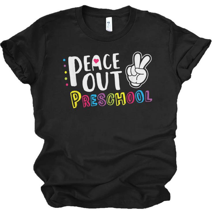 Peace Out Preschool T Shirt Graduation Last Day Unisex Jersey T-Shirt