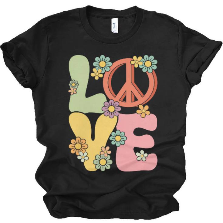 Peace Sign Love Groovy Vibes Costume Nostalgia 1980s Fashion Unisex Jersey T-Shirt