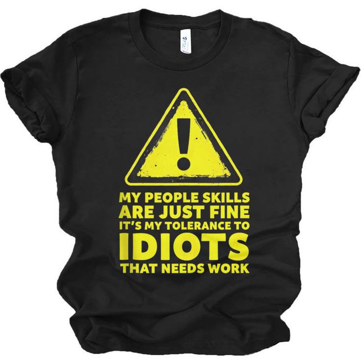 My People Skills Are Just Fine Sarcastic Introvert Unisex Jersey T-Shirt
