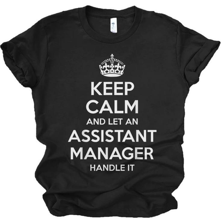 Personalized Keep Calm Graduation Christmas Team Assistant Manager  Job Title Profession Birthday Unisex Jersey T-Shirt