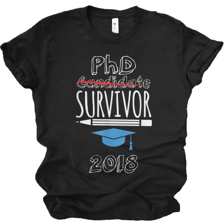 PhD Survivor 2018 Tshirt For PhD Graduates Graduation Gift Unisex Jersey T-Shirt