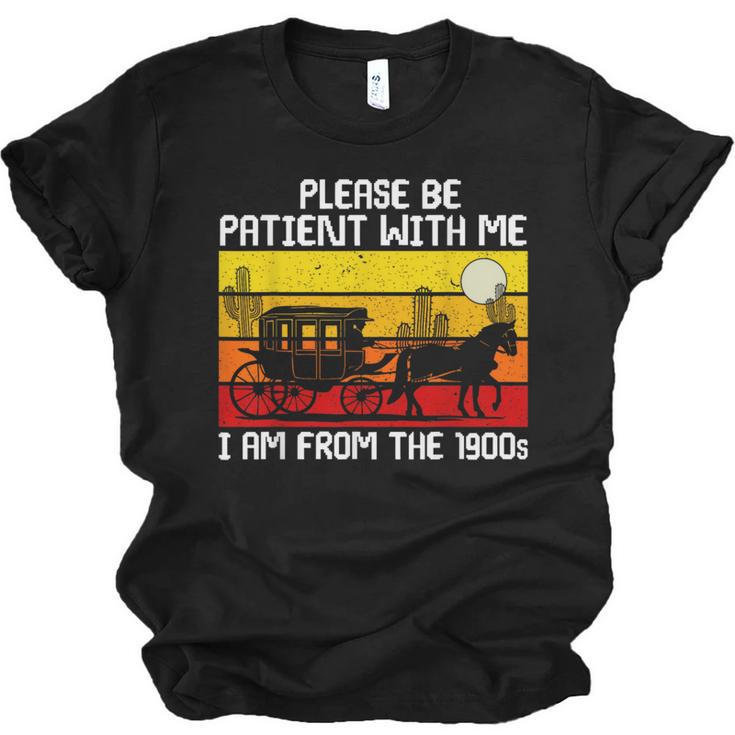 Please Be Patient With Me I'm From The 1900s Vintage Sun Set Unisex Jersey T-Shirt