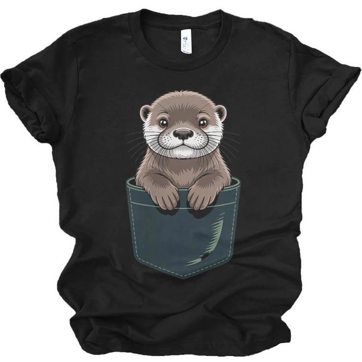 Pocket Otter Lover Introvert Cute Animal Fun Surprise Unisex Jersey T-Shirt