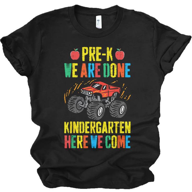 Pre-K Graduation Monster Truck Kindergarten Here We Come Unisex Jersey T-Shirt