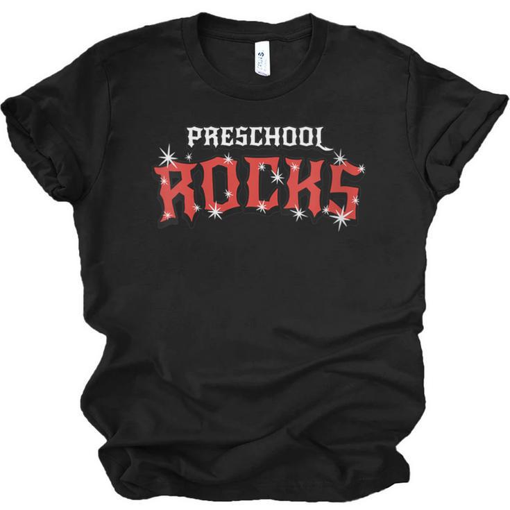 Preschool Rocks Back To School Graduation Teacher Student Unisex Jersey T-Shirt