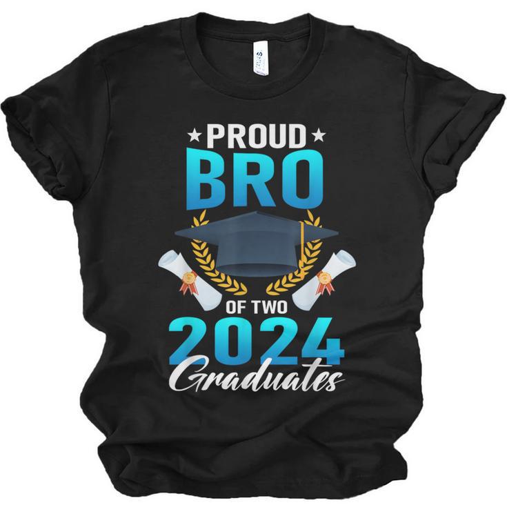 Proud Brother Of Two 2024 Graduates Twin Family Graduation Unisex Jersey T-Shirt