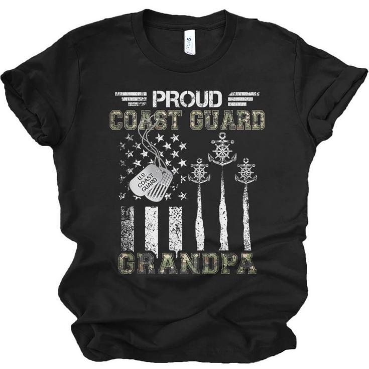 Proud Coast Guard Grandpa US Coast Guard Graduation Grandpa Unisex Jersey T-Shirt
