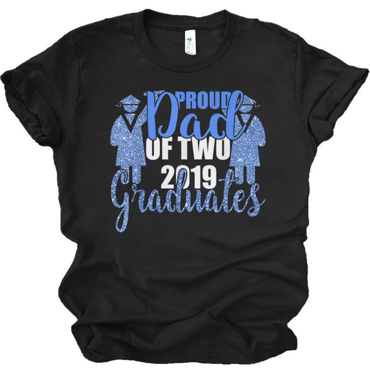 Proud Dad Of Two 2019 Graduates Twin Papa Graduation Unisex Jersey T-Shirt