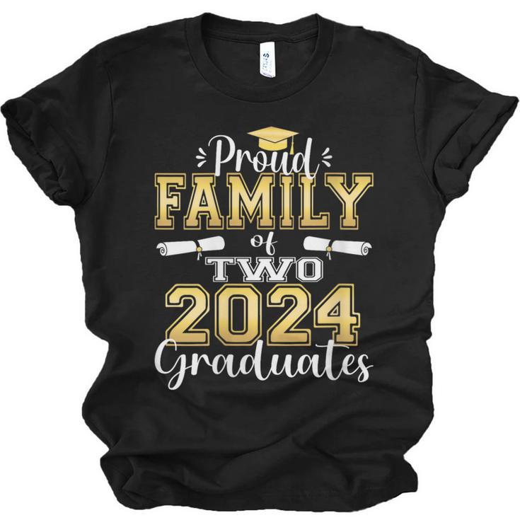 Proud Family Of Two 2024 Graduate Class 2024 Graduation Unisex Jersey T-Shirt