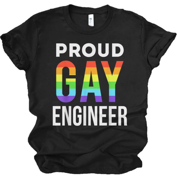 Proud Gay Engineer LGBTQ Rainbow Engineering Graduation Unisex Jersey T-Shirt