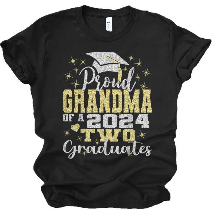 Proud Grandma Of Two 2024 Graduate Class 2024 Graduation Unisex Jersey T-Shirt