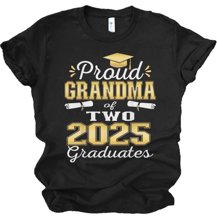 Proud Grandma Of Two 2025 Graduates Graduation Family Unisex Jersey T-Shirt