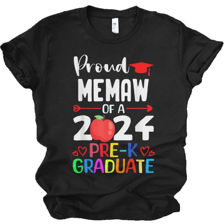 Proud MEMAW Of 2024 Pre-K Graduation Graduate Senior 2024 Unisex Jersey T-Shirt