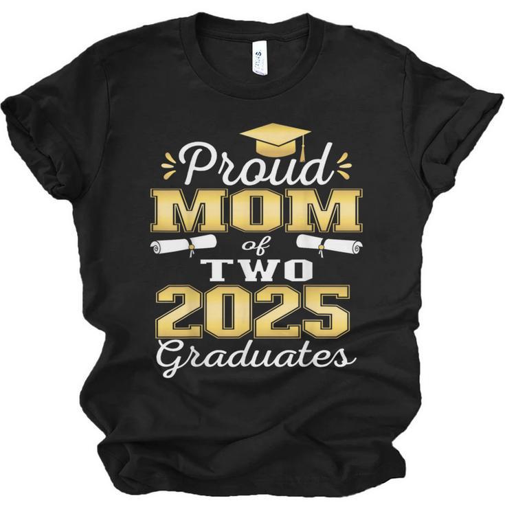 Proud Mom Of Two 2025 Graduates Graduation Family Unisex Jersey T-Shirt