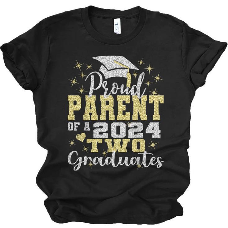 Proud Parent Of Two 2024 Graduate Class 2024 Graduation Unisex Jersey T-Shirt