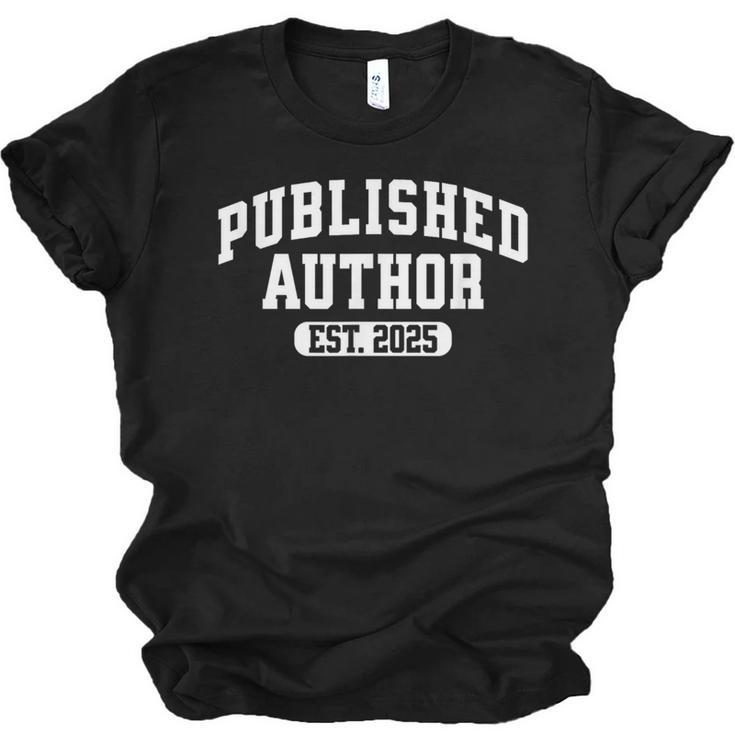 Proud Published Author 2025 Mom Dad Vintage Poet Book Writer Unisex Jersey T-Shirt