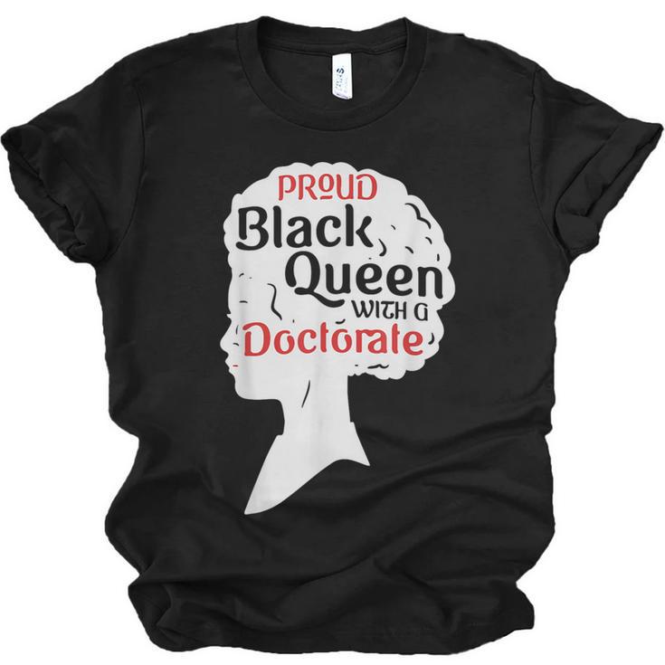 Proud Queen Shirt PhD Graduation Afro Doctorate Unisex Jersey T-Shirt