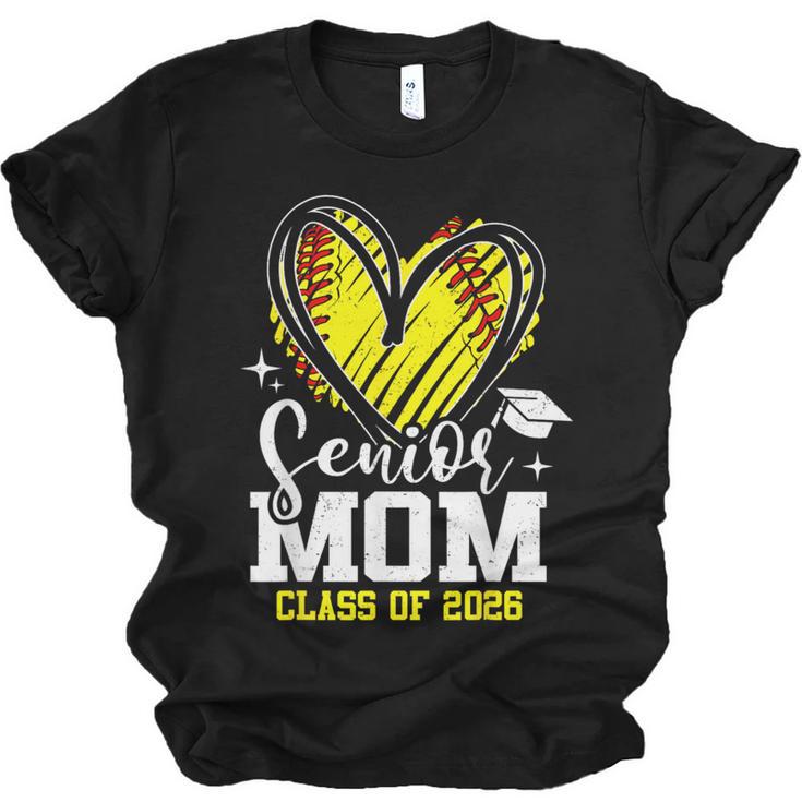 Proud Senior Mom Class Of 2026 Softball Graduation Heart Unisex Jersey T-Shirt