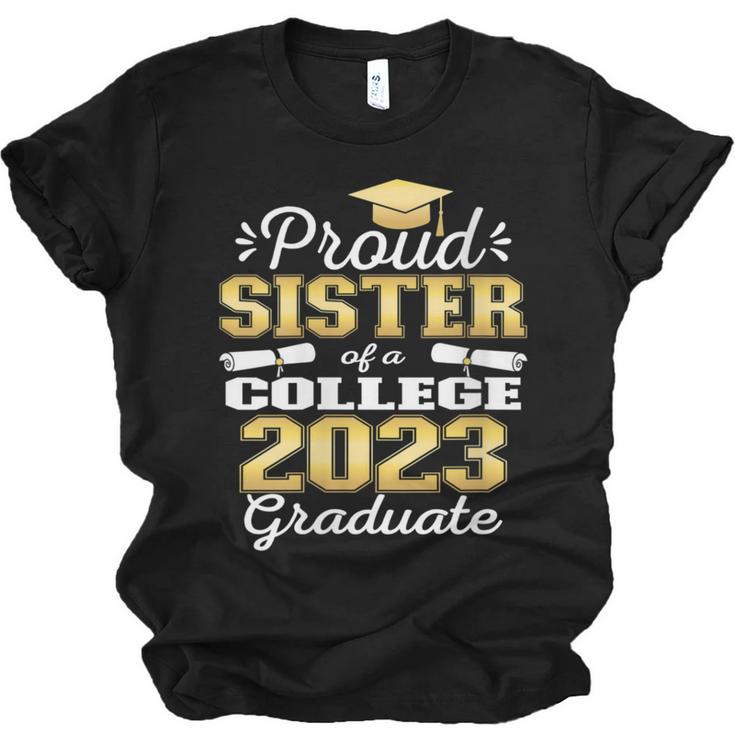 Proud Sister Of 2023 College Graduate Family 23 Graduation Unisex Jersey T-Shirt