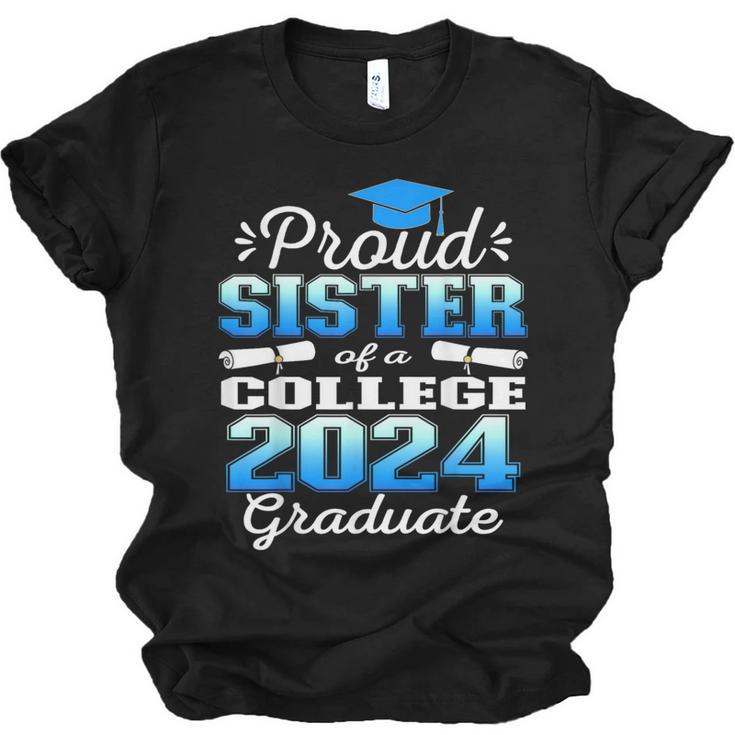 Proud Sister Of 2024 College Graduate Family 24 Graduation Unisex Jersey T-Shirt