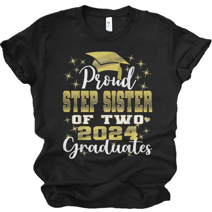 Proud Step Sister Of Two 2024 Graduate Class 2024 Graduation Unisex Jersey T-Shirt