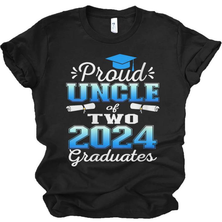 Proud Uncle Of Two 2024 Graduate Class 2024 Graduation Unisex Jersey T-Shirt