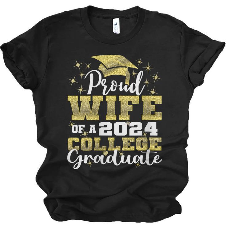 Proud Wife Of 2024 College Graduate Family 24 Graduation Unisex Jersey T-Shirt