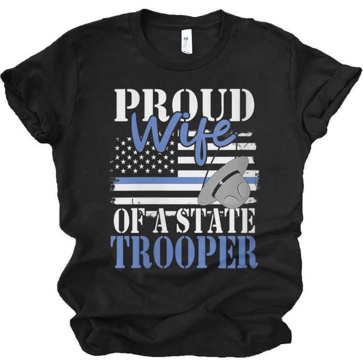 Proud Wife Of a State Trooper Police Officer Graduation Unisex Jersey T-Shirt
