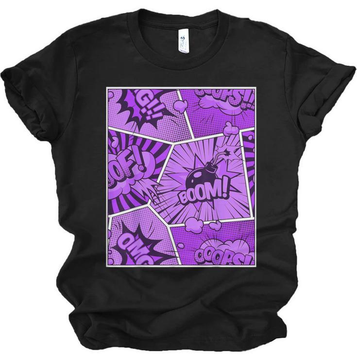 Purple Comic Book Purple Color Graphic Unisex Jersey T-Shirt