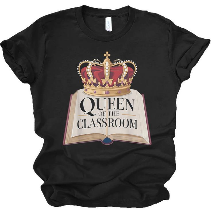 Queen Of The Classroom Appreciation Royal Crown Book Unisex Jersey T-Shirt