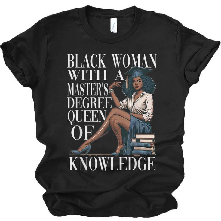 Queen Masters Degree Graduation Educated Melanin Grad Unisex Jersey T-Shirt