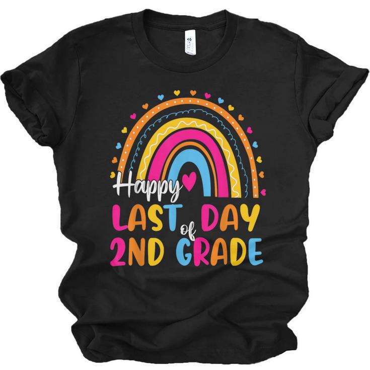 Rainbow Last Day Of 2nd Grade Teacher Student Graduation For Men Women Kids Unisex Jersey T-Shirt