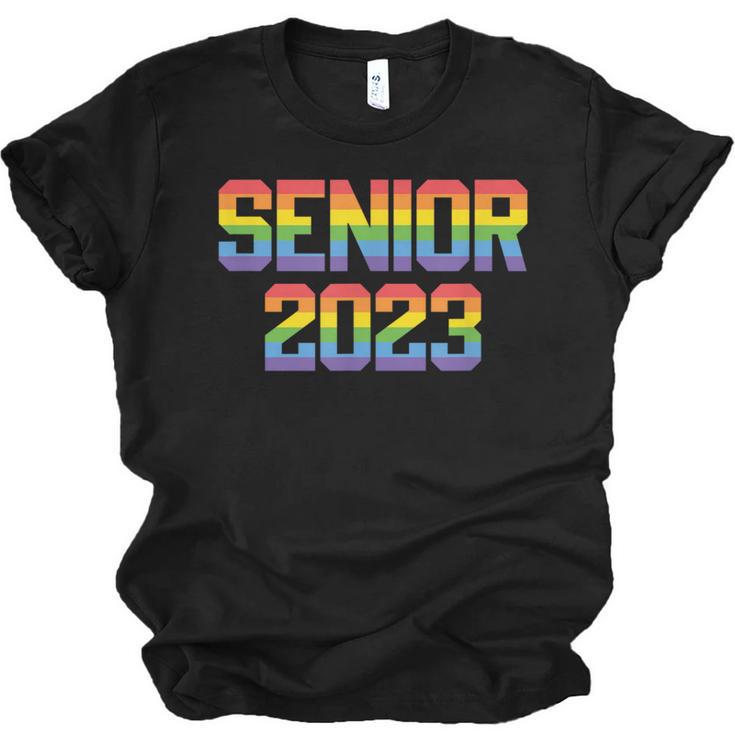 Rainbow LGBT Pride Senior 2023 Graduation Unisex Jersey T-Shirt