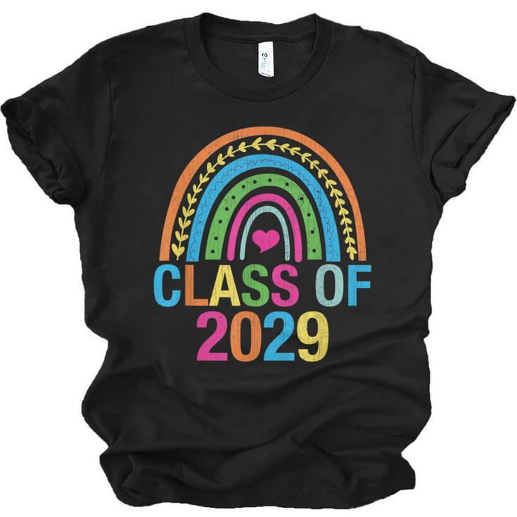 Rainbow Senior 2029 Shirt Class Of 2029 Cute Graduation Unisex Jersey T-Shirt