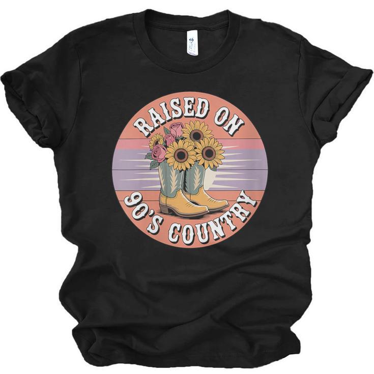 Raised On 90’s Country Women Retro Western Music Nostalgia Unisex Jersey T-Shirt