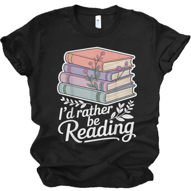 Rather Be Reading Book Lover Stack Unisex Jersey T-Shirt