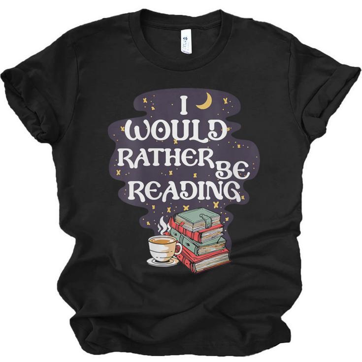 I Would Rather Be Reading Bookworm Book Lover Librarian Kids Unisex Jersey T-Shirt