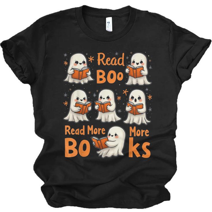 Read Boo KS Read More Bo KS Cute Ghost Reading Book Unisex Jersey T-Shirt
