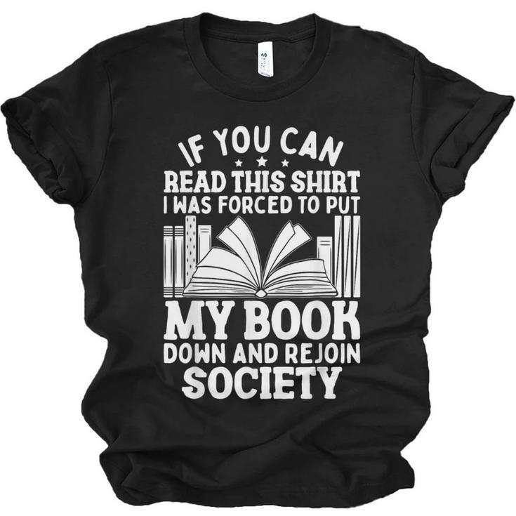 If You Can Read This For Book Lovers Reading Unisex Jersey T-Shirt