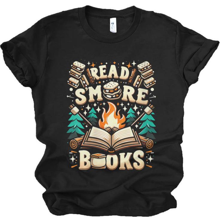 Read More Books Camping Outdoors Travel Campfire Smores Unisex Jersey T-Shirt