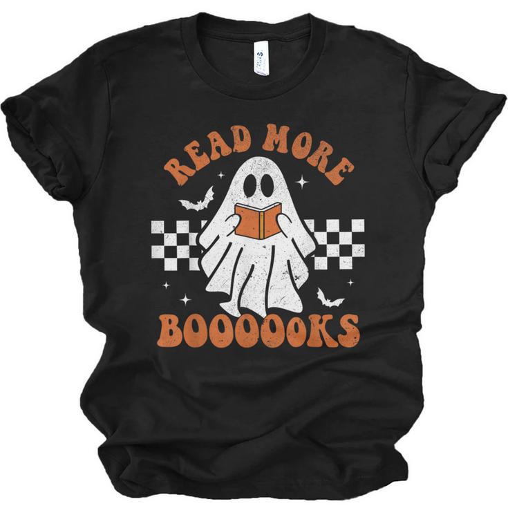 Read More Books Cute Ghost Reading Book Teacher Halloween Unisex Jersey T-Shirt