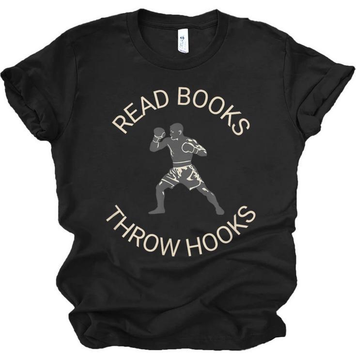Read Books Throw Hooks Boxing Literacy Shirt Unisex Jersey T-Shirt