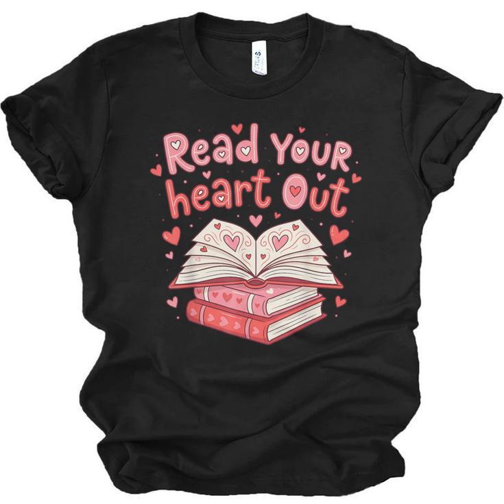 Read Your Heart Out Teacher Valentines Day Book Lover Unisex Jersey T-Shirt