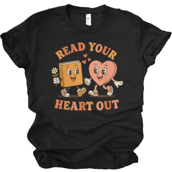 Read Your Heart Out Teacher Valentines Reading Book Love Unisex Jersey T-Shirt