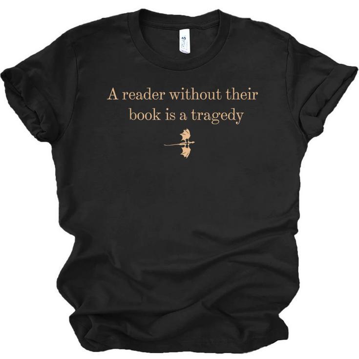 A Reader Without Their Book Is Tragedy Book Reading Dragon Unisex Jersey T-Shirt