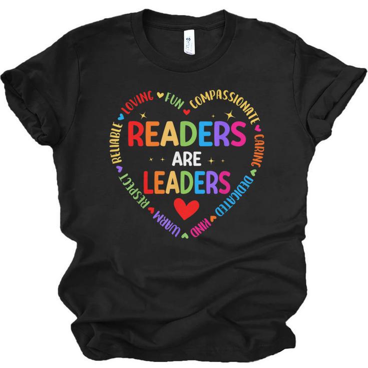 Readers Are Leaders Reading Teacher Women Kids Book Lovers Unisex Jersey T-Shirt
